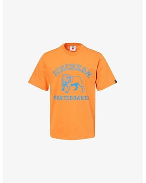 ICECREAM Bulldog Crewneck Cotton-Jersey T-Shirt - Orange