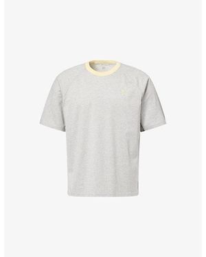 Ami Paris Ami De Coeur Embroidered Logo Cotton-Jersey T-Shirt - White