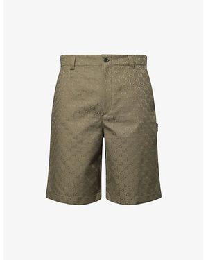 Gucci Regular-Fit Monogram Cotton-Blend Shorts - Green