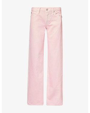 FRAME X Amelia The Wide Flared-Leg Denim Jeans - Pink