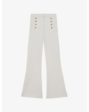 Reiss Athena Flared Stretch-Denim Jeans - White