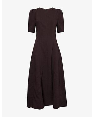 ME+EM Textured Fit And Flare Woven Maxi Dress - Black