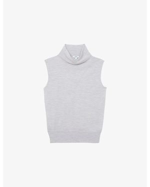 Reiss Harper Sleeveless Wool Top - White