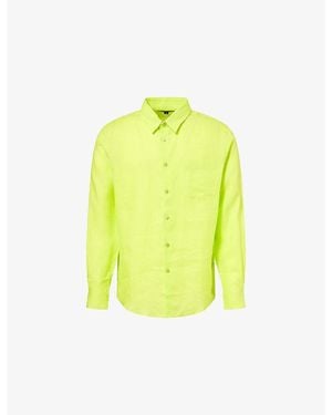 Vilebrequin Caroubis Long-Sleeve Linen Shirt - Yellow