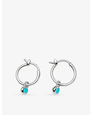 Missoma December Birthstone Mini Charm Plated Brass And Hoop Earrings - Metallic