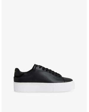 Reiss Francesca Chunky-Sole Leather Low-Top Trainers - Black