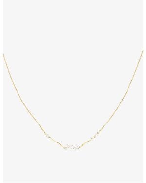 Astrid & Miyu Station Cluster 14Ct And Lab-Grown Diamond Pendant Necklace - Metallic