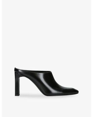 TOTEME Bar Leather Heeled Mules - Black