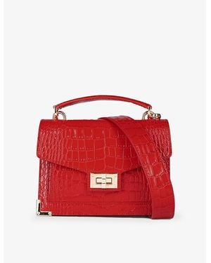 The Kooples Small Emily Crocodile-Effect Leather Cross-Body Bag - Red