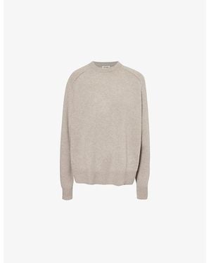 Soft Goat Boyfriend Round-Neck Cashmere Jumper - Natural