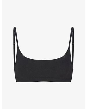 Skims Everyday Scoop Cotton Bralette - Black