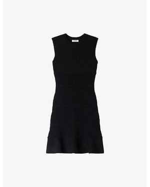 Sandro Sleeveless Slim-Fit Knitted Mini Dress - Black