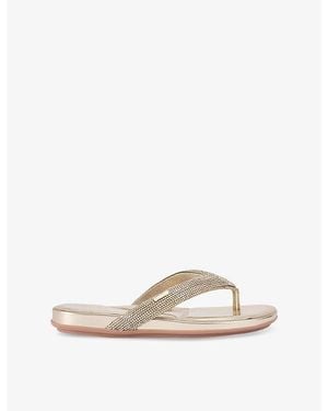 Carvela Kurt Geiger Riviera Jewel Embellished Woven Sandals - Natural