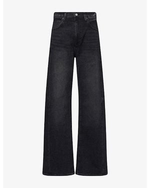 PAIGE Arellia Skimmer Barrel-Leg Denim Jeans - Blue