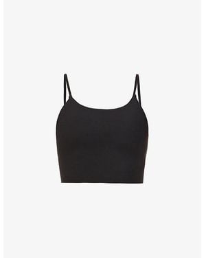 ADANOLA Tank Round-Neck Stretch-Jersey Bralette - Black
