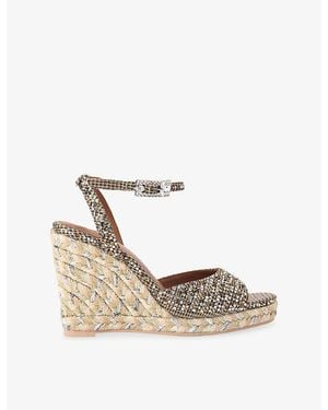 Kurt Geiger Espadrille Wedge Heeled Woven Sandals - Metallic