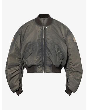 Rick Owens Secchia Flight Nylon Bomber Jacket - Gray