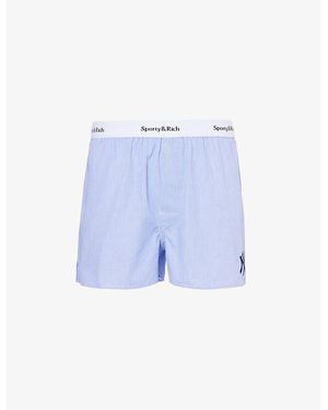 Sporty & Rich New York Yankees Striped Cotton Boxers - Blue