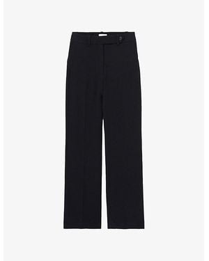 Claudie Pierlot Tailored Straight-Leg Mid-Rise Woven Trousers - Black