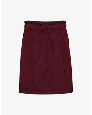 Prada Triangle-Logo Poplin Midi Skirt - Purple