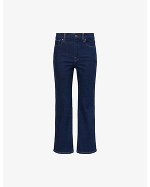GOOD AMERICAN Good Legs Cropped Mini Boot-Cut Denim Jeans - Blue