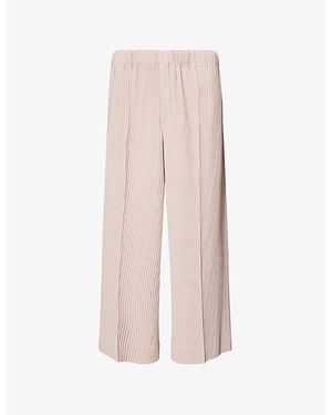 Homme Plissé Issey Miyake Pleated Straight-Leg Woven Pants - Pink