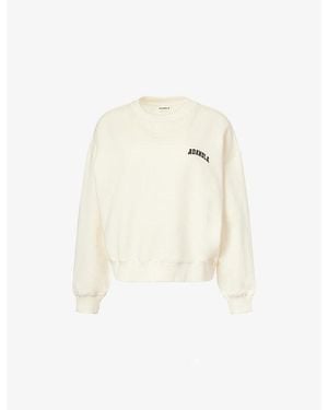 ADANOLA Varsity Oversized Cotton-Blend Sweatshirt - White