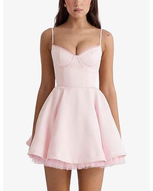 strapless open back dress Anthropologie (Hutch) Rose Fringed Chevron Mini Shift Dress NWT
