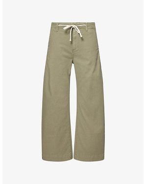 PAIGE Arellia Drawstring Stretch-Cotton Trousers - Green