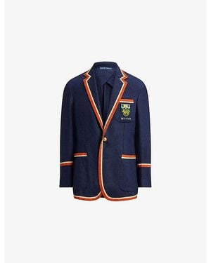 Polo Ralph Lauren Tailored Single-Breasted Linen Cricket Blazer - Blue