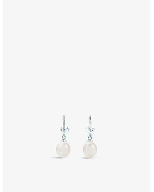 Tiffany & Co. Leaf Freshwater Pearl And Sterling- Drop Earrings - White