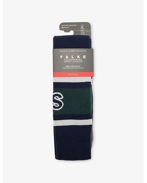 FALKE Sk2 Intermediate Skiing Knee-High Stretch-Woven Socks - Blue