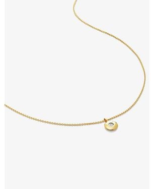 Monica Vinader April Birthstone 18Ct-Plated Vermeil Sterling- And Diamond Pendant Necklace - Natural