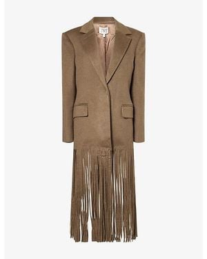 Twp Mattie Fringe Cashmere Coat - Natural