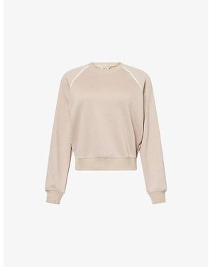 Spanx Airpique Round-Neck Stretch-Woven Sweatshirt - Natural