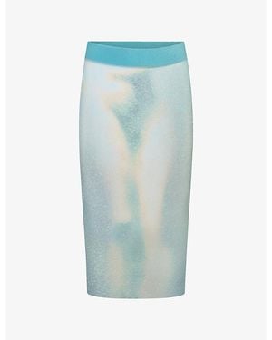 Skims Mesh Cover-Ups Midi Skirt - Blue