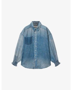 AllSaints Charli Faded Denim Shirt - Blue