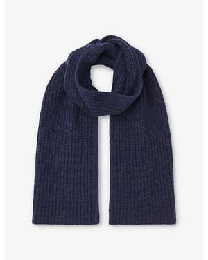 Whistles Ribbed Wool Scarf - Blue