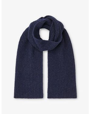 Whistles Ribbed Wool Scarf - Blue