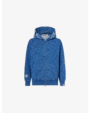 A Bathing Ape Cloud Camo Tiger Cotton-Jersey Hoody - Blue