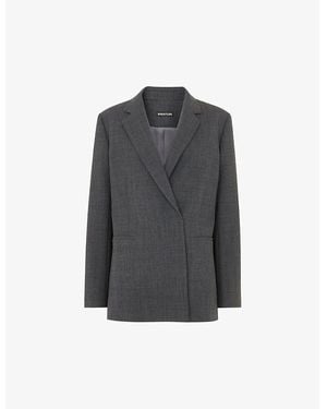 Whistles Limited Edition Natalie Relaxed-Fit Lapel-Collar Stretch Wool-Blend Blazer - Grey