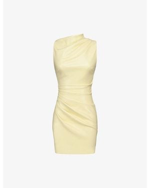House Of Cb Maya Sleeveless Faux-Leather Mini Dress - Metallic