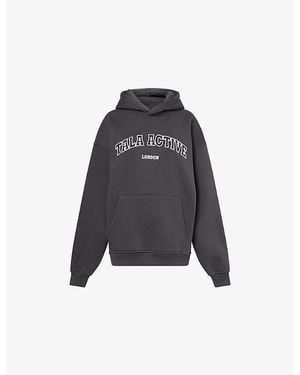 WE Are Tala Logo-Appliqued Oversized Cotton-Blend Hoody - Blue