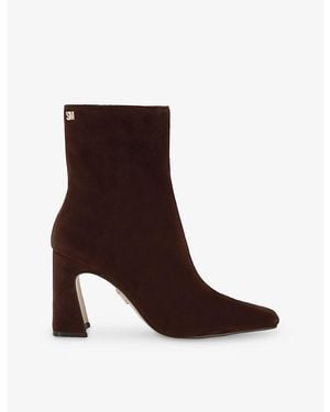Steve Madden Flares Heeled Suede Ankle Boots - Brown