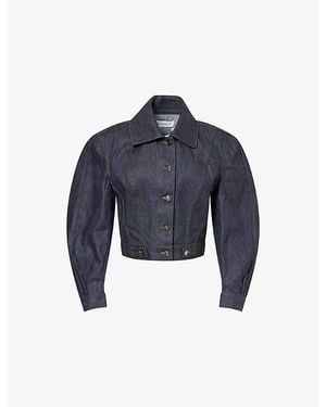 Givenchy Reversed Cocoon-Shape Denim Jacket - Blue