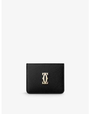 Cartier C De Leather Card Holder - Black