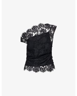 Reformation Oriana Off-Shoulder Woven Top - Black