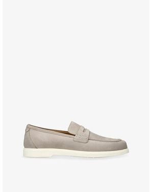 Loake Como Suede Penny Loafers - White