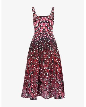 Mary Katrantzou Beaux Square-Neck Crepe Midi Dress - Red