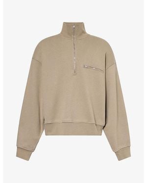 Agolde Pavillion Half-Zip Jersey Sweater - Natural